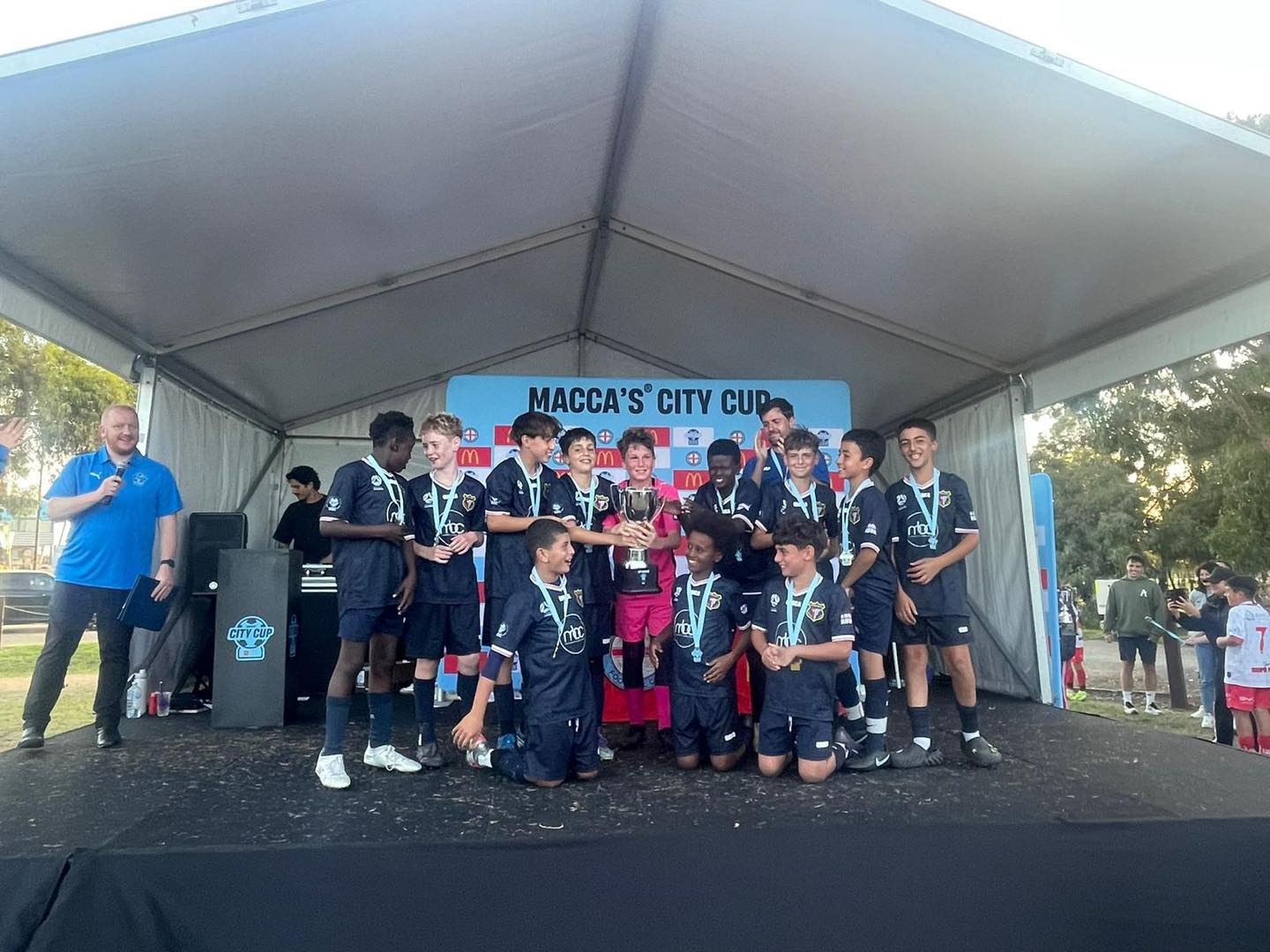 Altona North SC junior players during a game